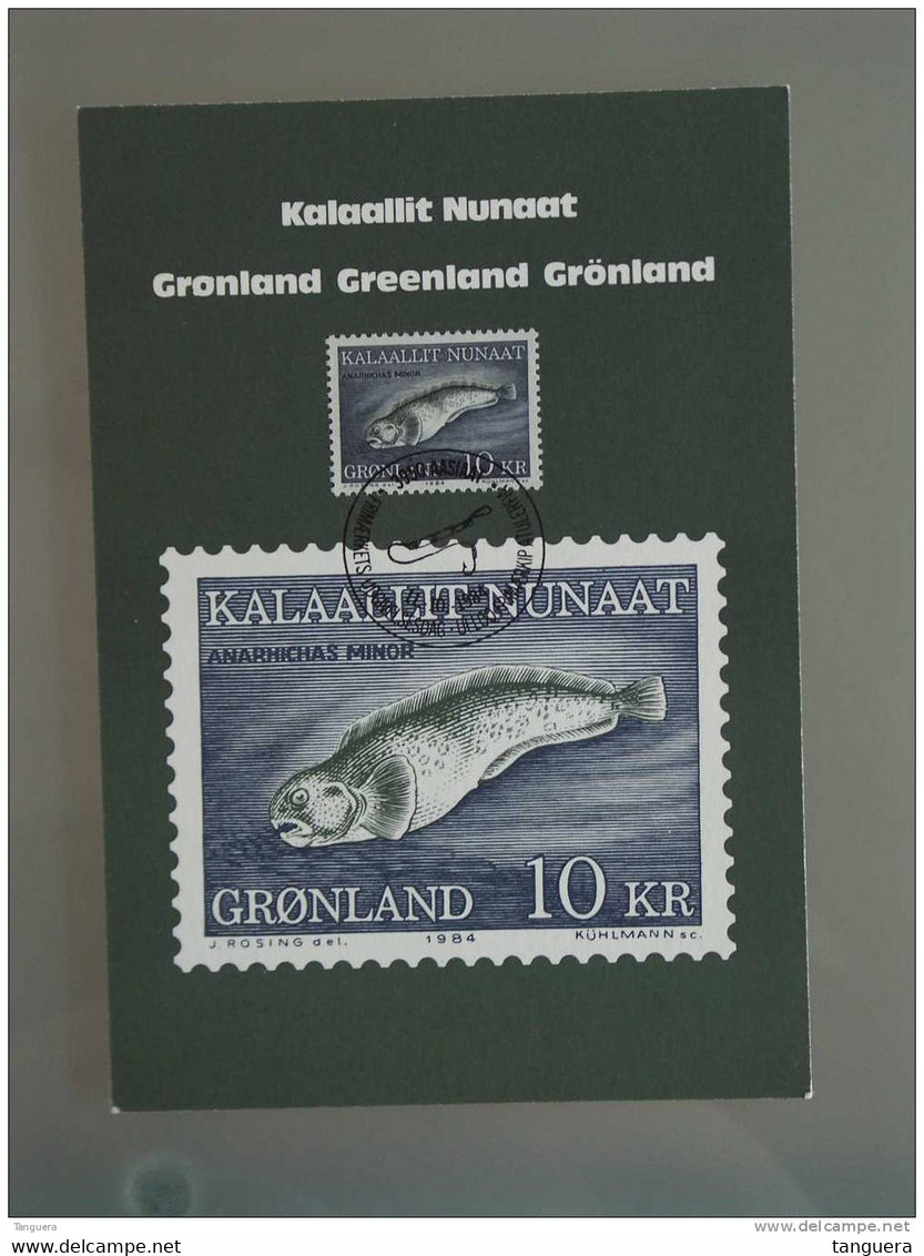 Groenland Denemarken Danemark 1984 MAXIMUM Carte Anarhichas Minor Poisson-chat Catfish Yv 142 - Maximumkaarten