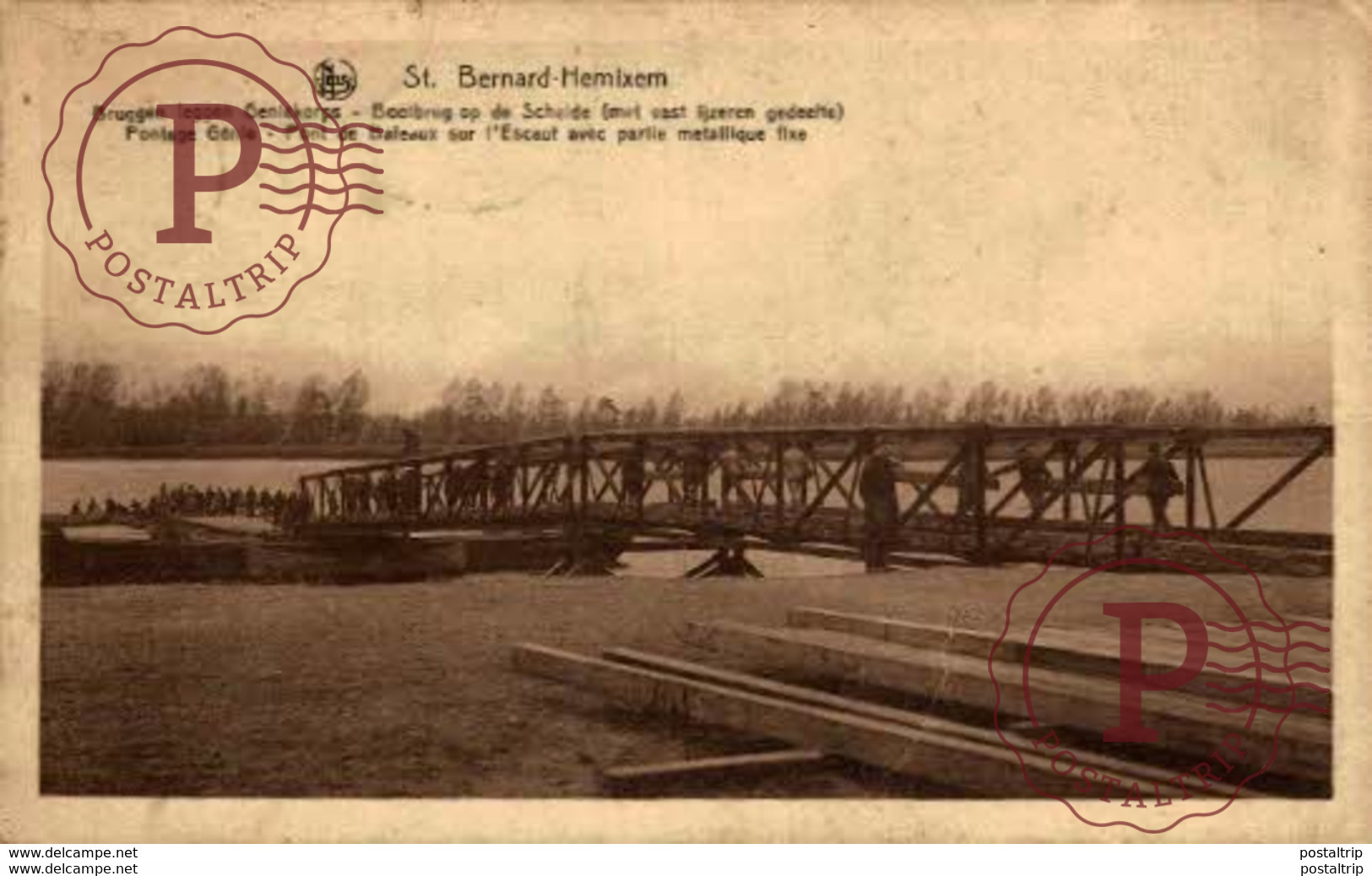 Hemixem Hemiksem St. Bernard Bruggen Leggen Geniekorps Bootbrug Op De Schelde Belgian Army Armee Belge  ANTWERPEN ANVERS - Hemiksem