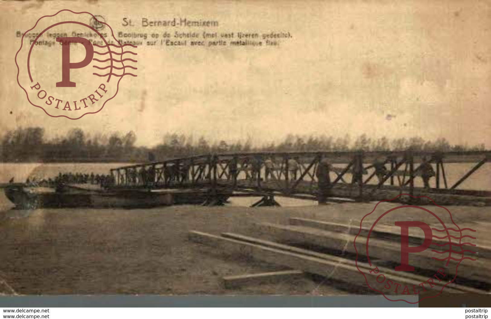 Hemixem Hemiksem St. Bernard Bruggen Leggen Geniekorps Bootbrug Op De Schelde Belgian Army Armee Belge  ANTWERPEN ANVERS - Hemiksem