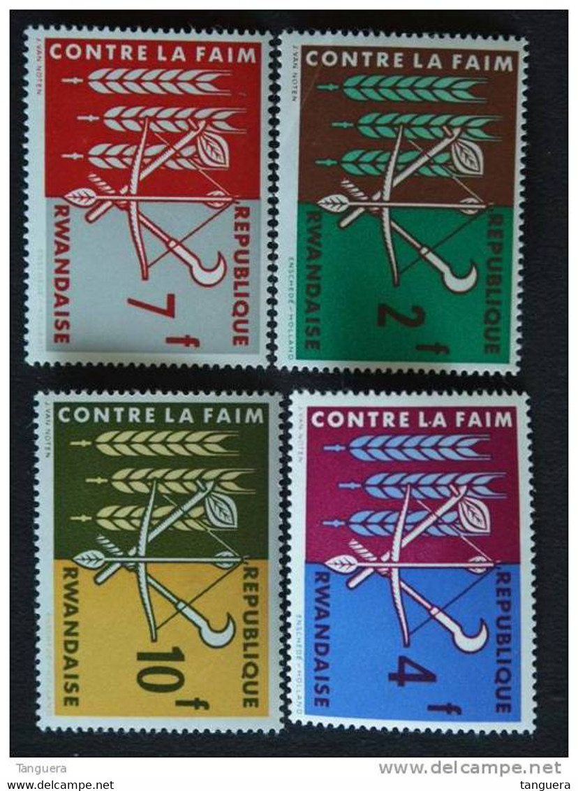 Rwanda Ruanda 1963 Campagne Mondiale Contre La Faim Yv 33-36 MNH ** - ACF - Aktion Gegen Den Hunger