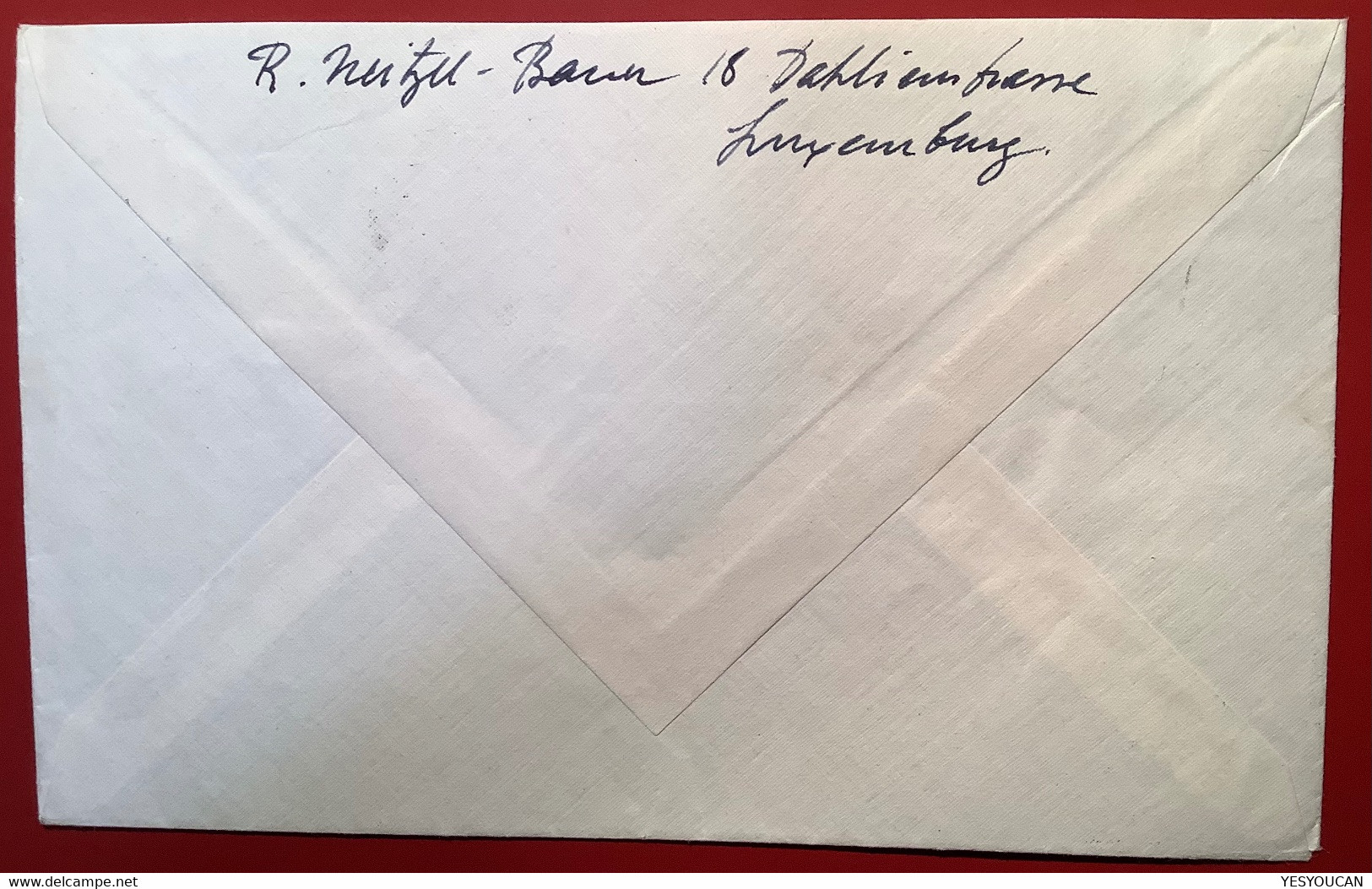 1951 4f Europe Unie Paix, Yv 448 = 50€ SUPERBE ! Lettre Centilux 1952>Stuttgart (Luxemburg Brief Cover Luxembourg EUROPA - Brieven En Documenten