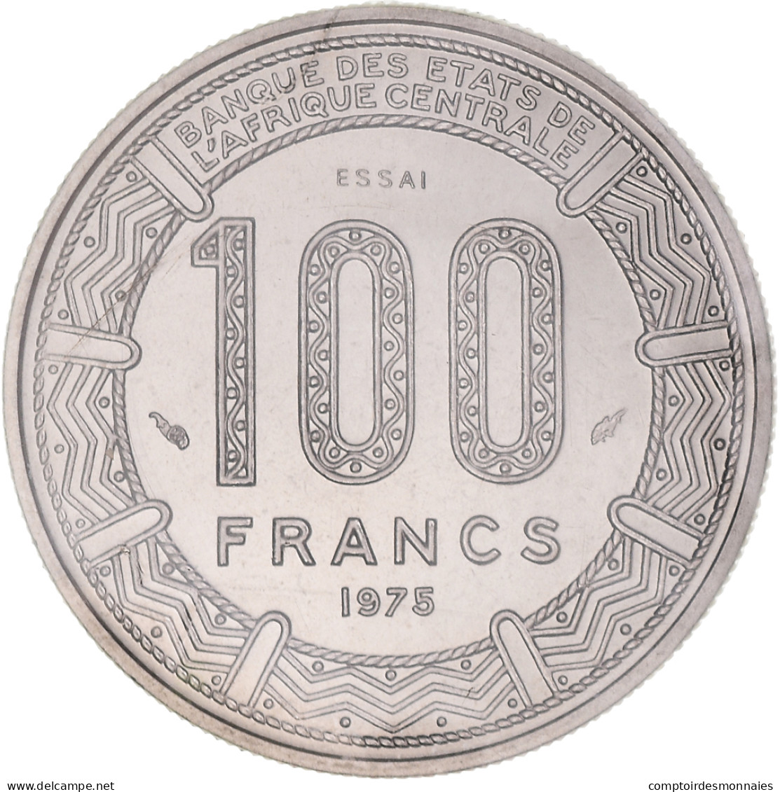 Monnaie, Gabon, 100 Francs, 1975, Paris, ESSAI, FDC, Nickel, KM:E3 - Gabón