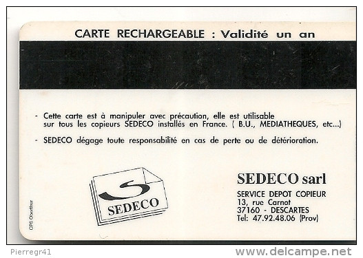 CARTE-MAGNETIQUE-SEDECO-D ESCARTES-VILLE NATALE PHILOSOPHE-TBE - Autres & Non Classés