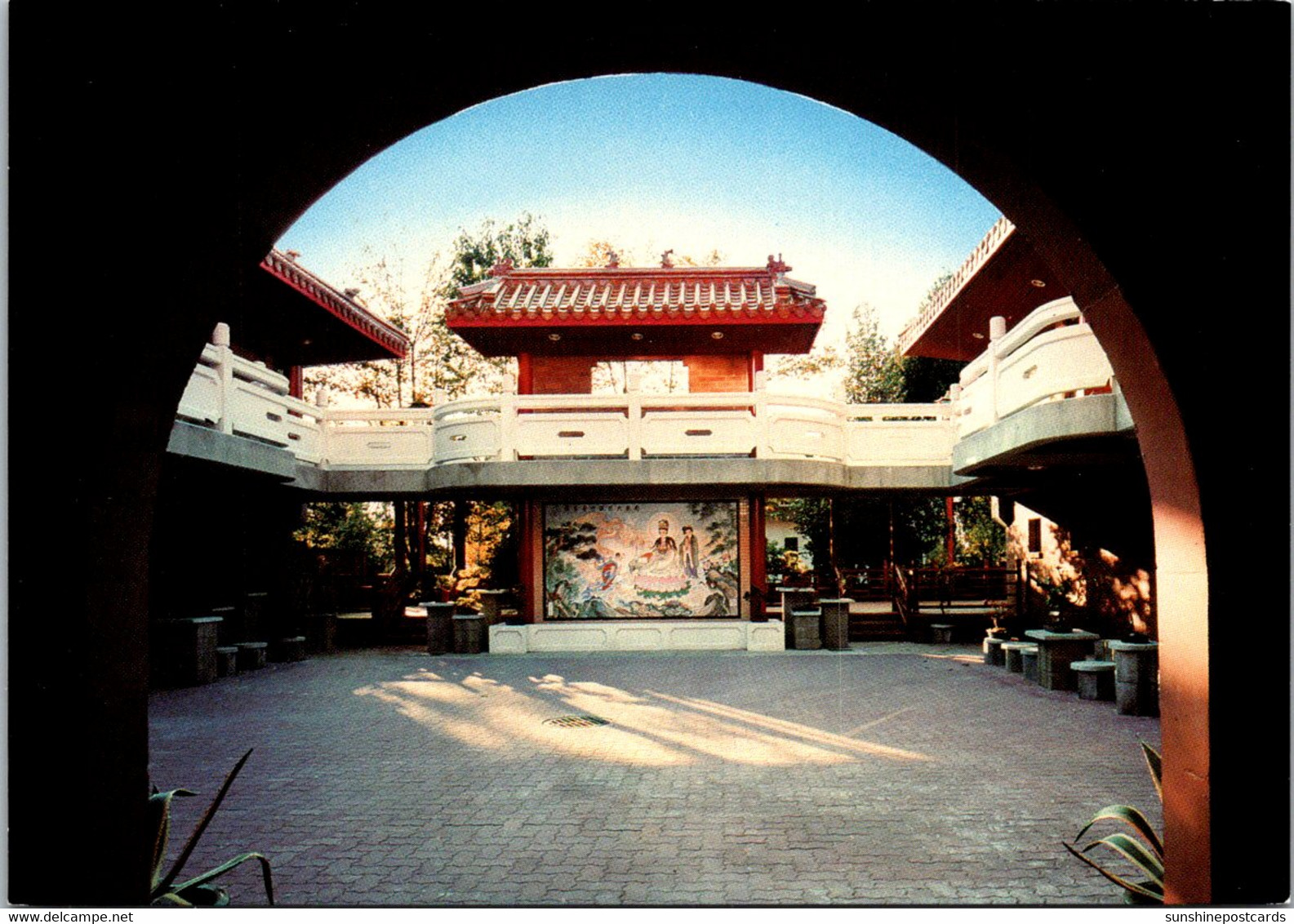 Canada Richmond International Buddhist Society Temple Courtyard At Dawn - Richmond