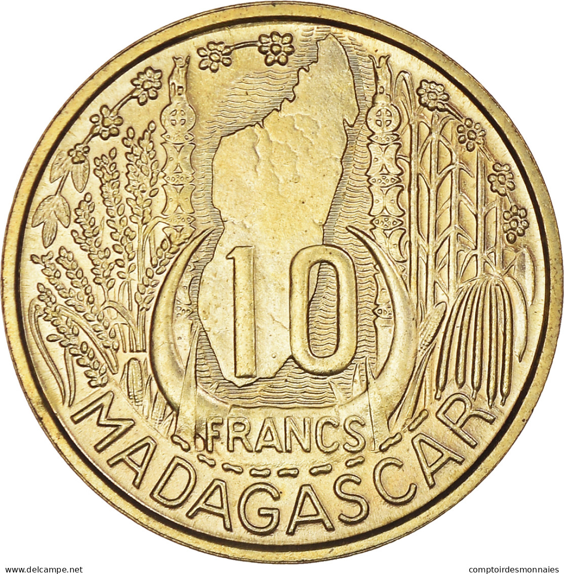 Monnaie, Madagascar, 10 Francs, 1953, Paris, ESSAI, FDC, Bronze-Aluminium - Madagascar