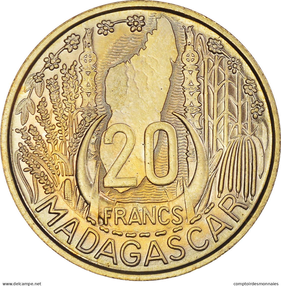 Monnaie, Madagascar, 20 Francs, 1953, Paris, ESSAI, FDC, Bronze-Aluminium - Madagascar