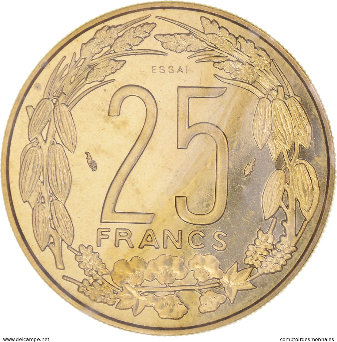 Monnaie, États De L'Afrique Centrale, 25 Francs, 1975, Paris, ESSAI, FDC - Zentralafrik. Republik