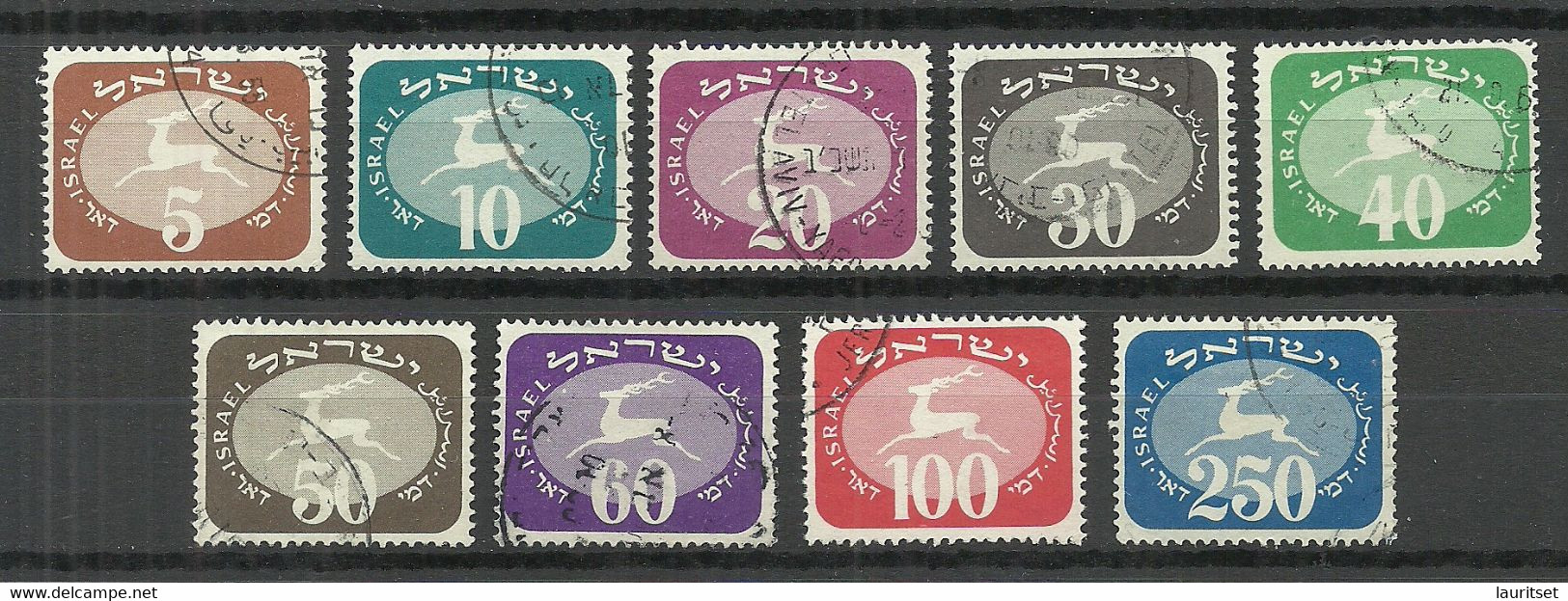 ISRAEL 1948 Michel 12 - 20 Porto Postae Due O - Timbres-taxe