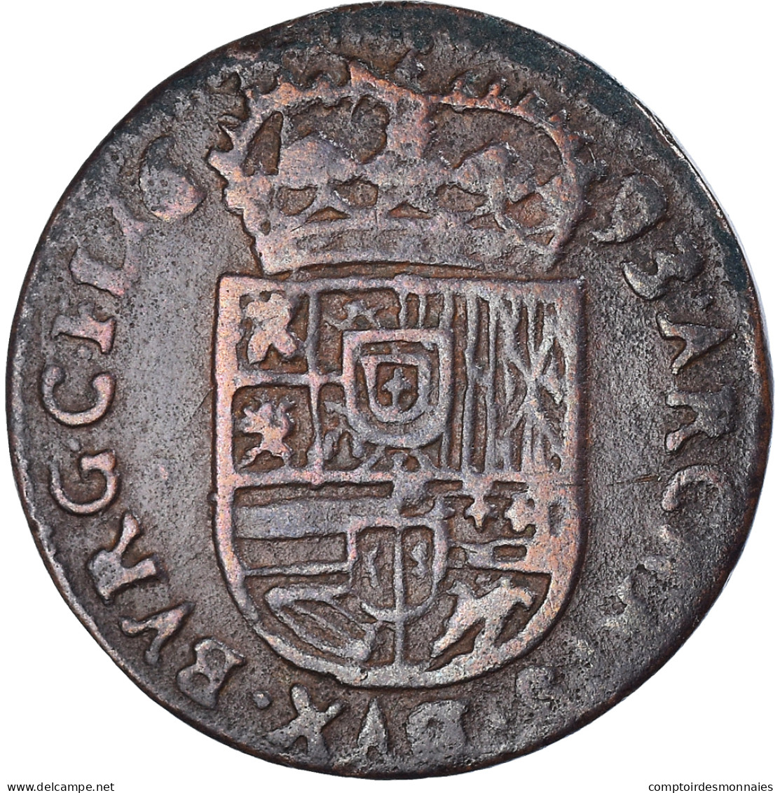 Monnaie, Pays-Bas Espagnols, Flandre, Charles II, Liard, 12 Mites, 1693, Bruges - Pays Bas Espagnols