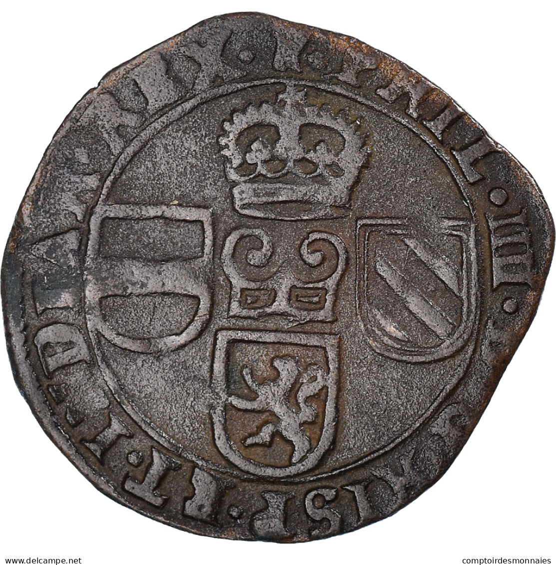 Monnaie, Pays-Bas Espagnols, TOURNAI, Philippe IV, Liard, 12 Mites, 1658 - Paesi Bassi Spagnoli