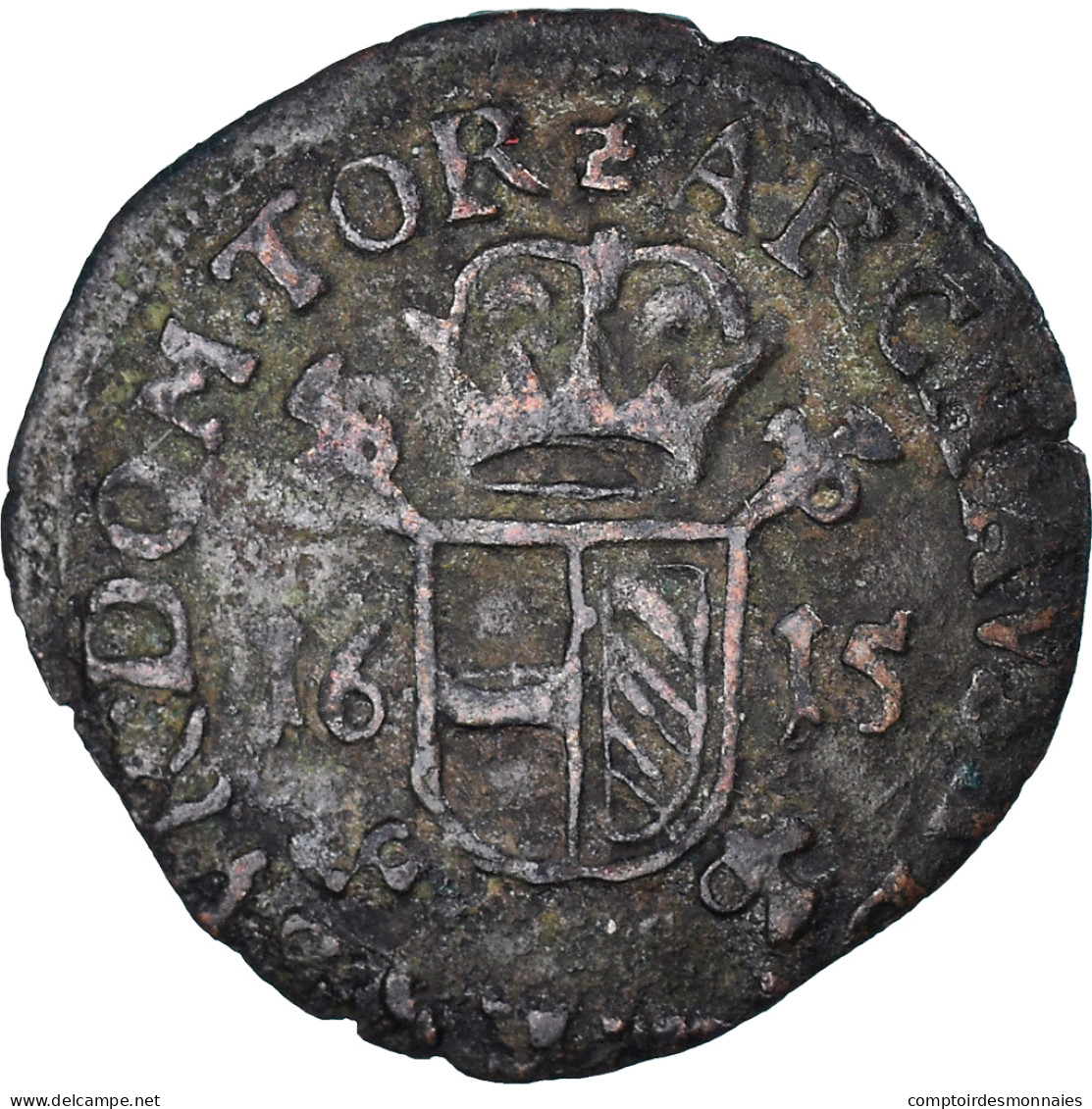Monnaie, Pays-Bas Espagnols, TOURNAI, Albert & Isabelle, 2 Denier, 1615 - Spanish Netherlands
