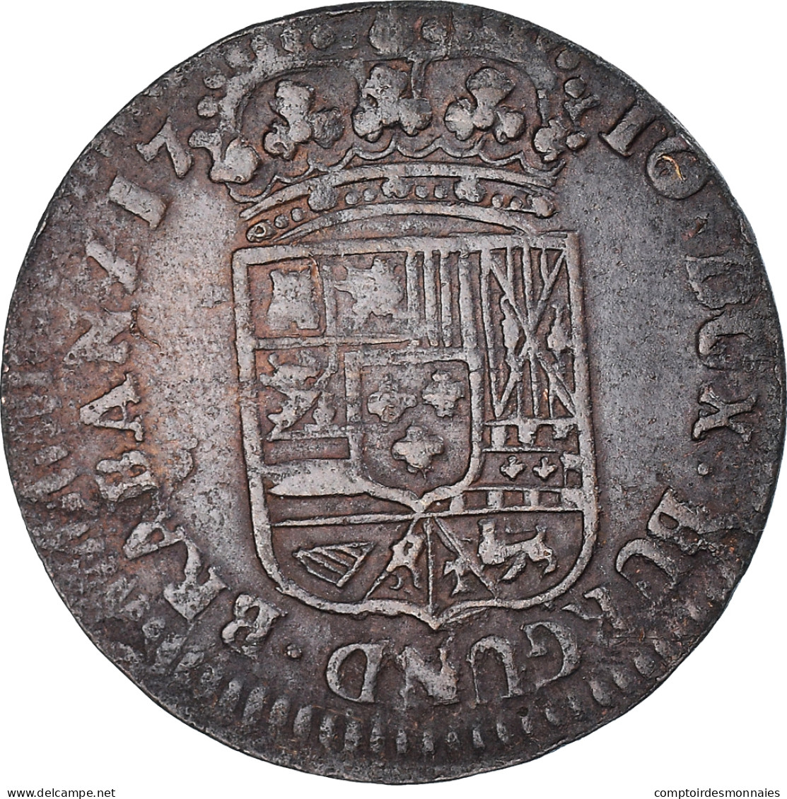 Monnaie, Pays-Bas Espagnols, NAMUR, Philip V Of Spain, Liard, 1710, Namur, TTB - Paesi Bassi Spagnoli