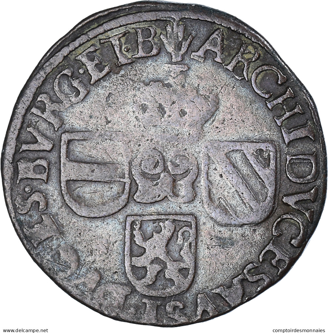 Monnaie, Pays-Bas Espagnols, BRABANT, Albert & Isabelle, Liard, 12 Mites, 1608 - Spaanse Nederlanden