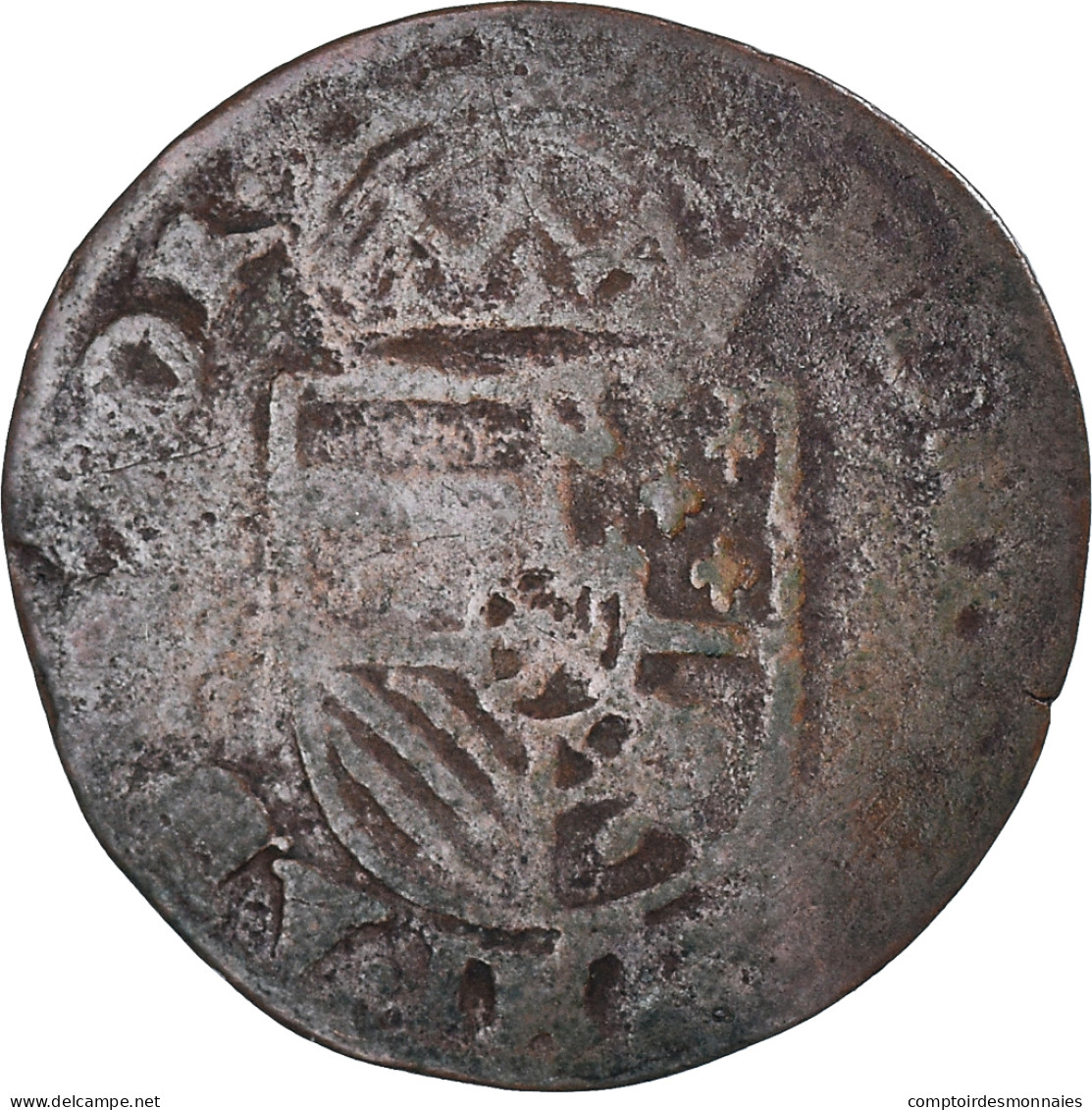 Monnaie, Pays-Bas Espagnols, Philippe II, Gigot, 1585, TB, Cuivre - Países Bajos Españoles