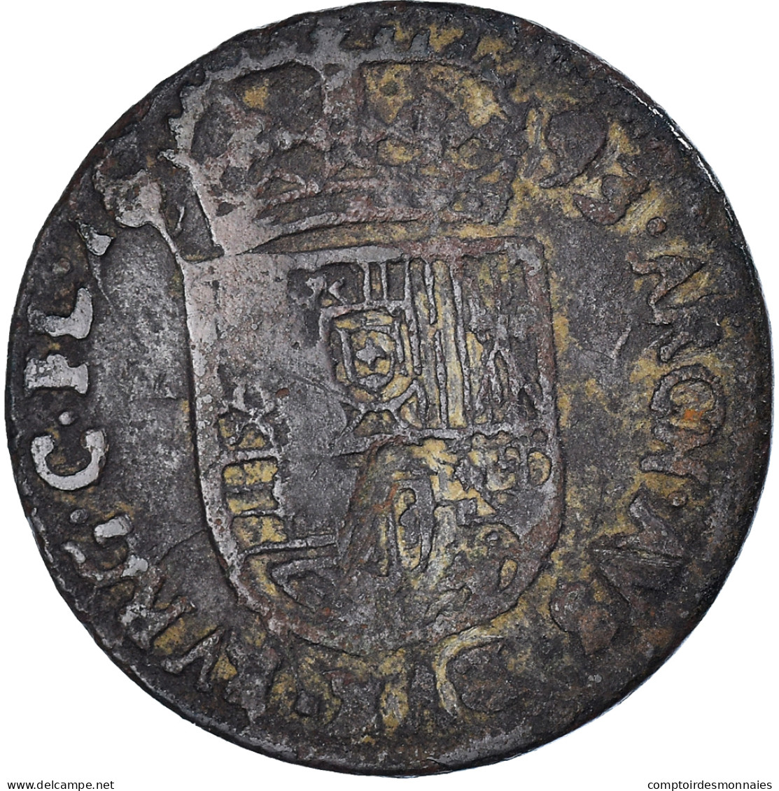Monnaie, Pays-Bas Espagnols, Flandre, Charles II, Liard, 12 Mites, 1693, Bruges - Países Bajos Españoles