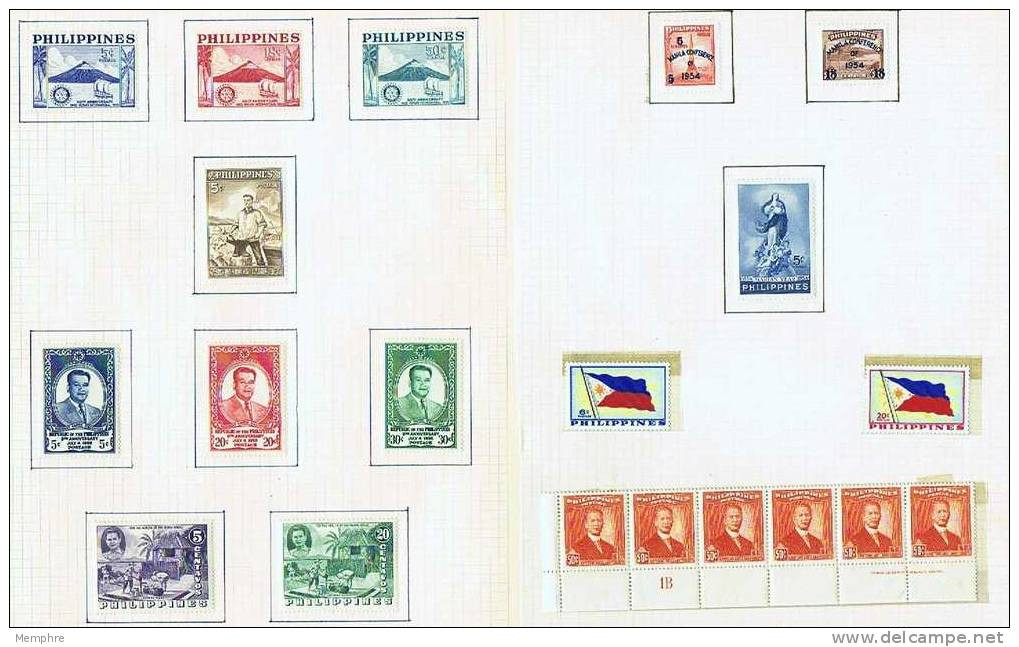 1954-7 Phillippines Mint Stamps MNH And MH - Philippinen