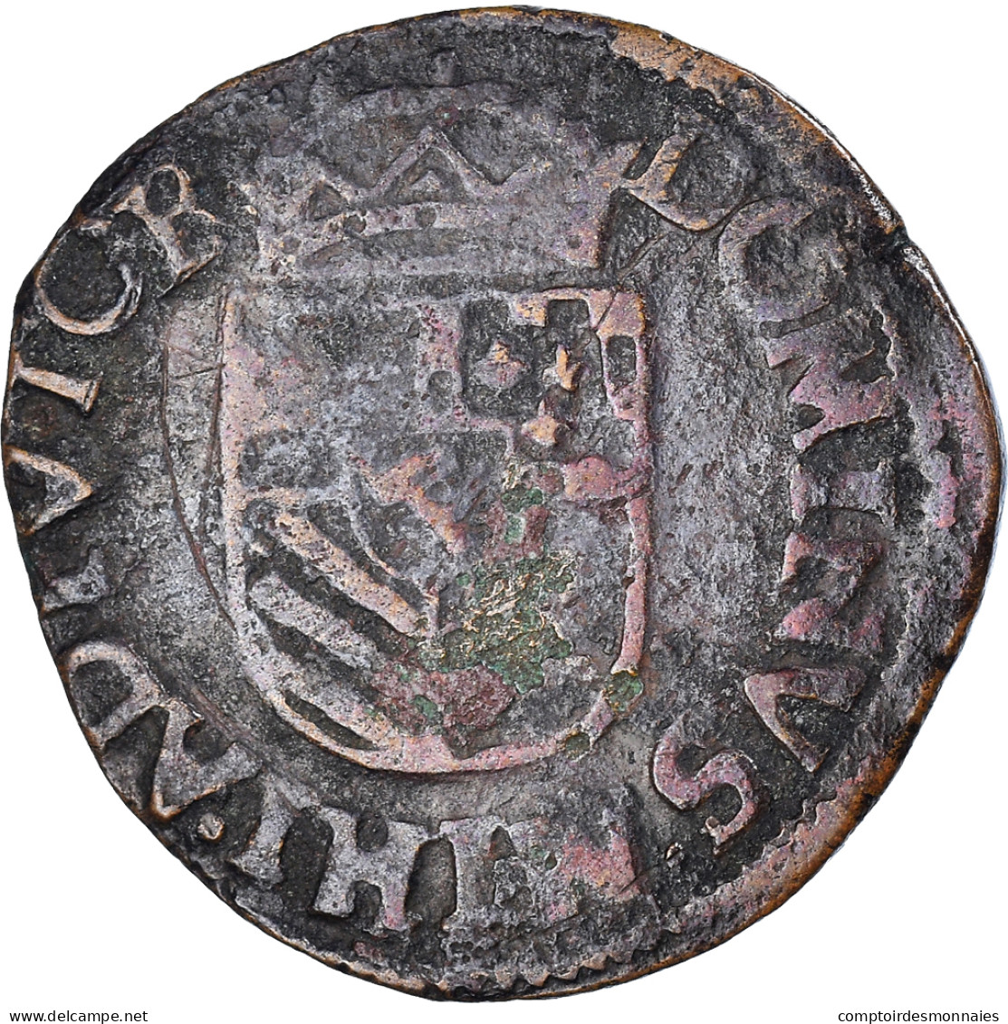 Monnaie, Pays-Bas Espagnols, Philippe II, Liard, Arras, TB+, Cuivre - Spanish Netherlands