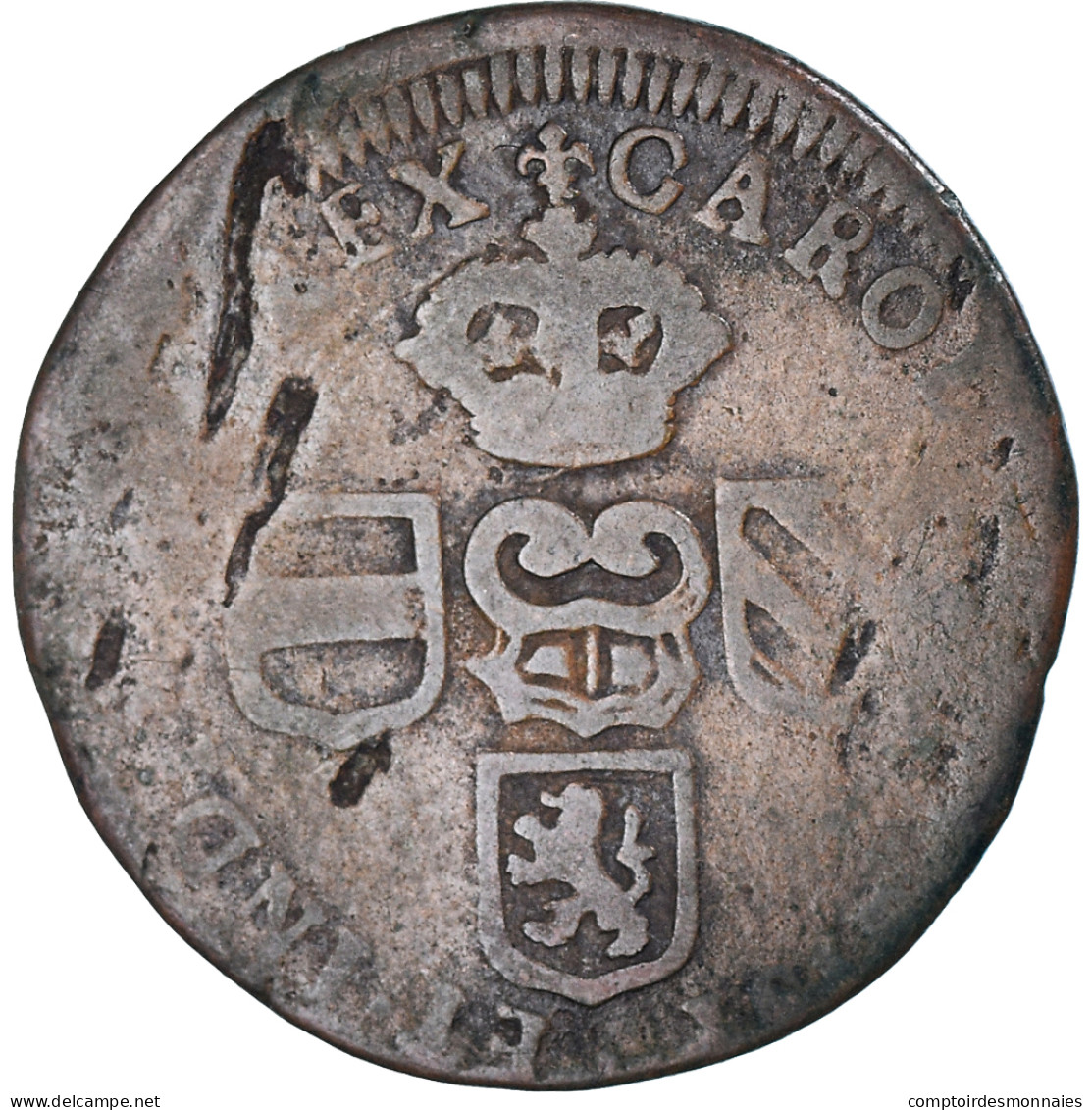 Monnaie, Pays-Bas Espagnols, Flandre, Charles II, Liard, 12 Mites, 1699, Bruges - Spanische Niederlande