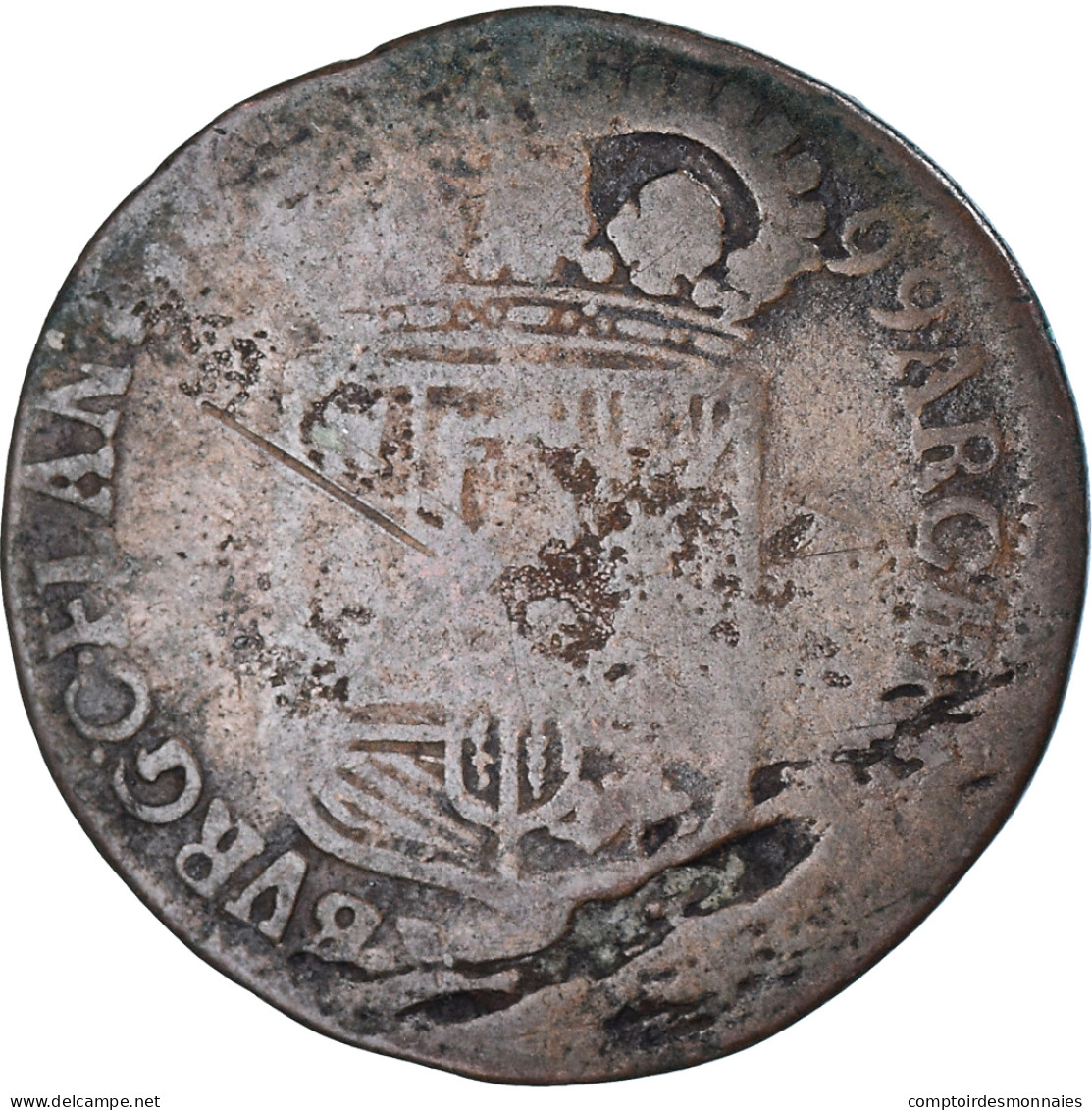 Monnaie, Pays-Bas Espagnols, Flandre, Charles II, Liard, 12 Mites, 1699, Bruges - Países Bajos Españoles