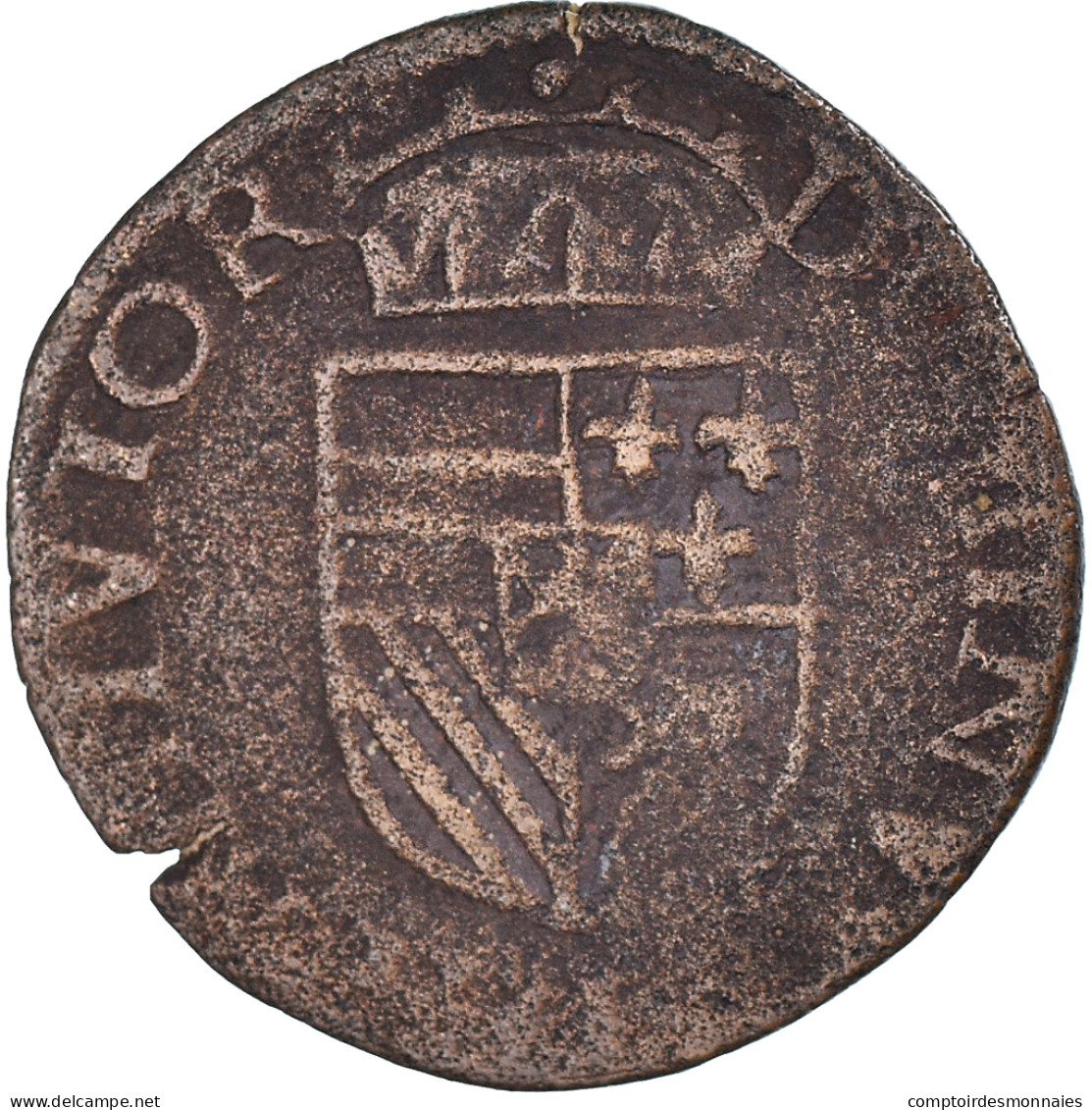 Monnaie, Pays-Bas Espagnols, Philippe II, Gigot, 1596, Maastricht, TB+, Cuivre - Paesi Bassi Spagnoli