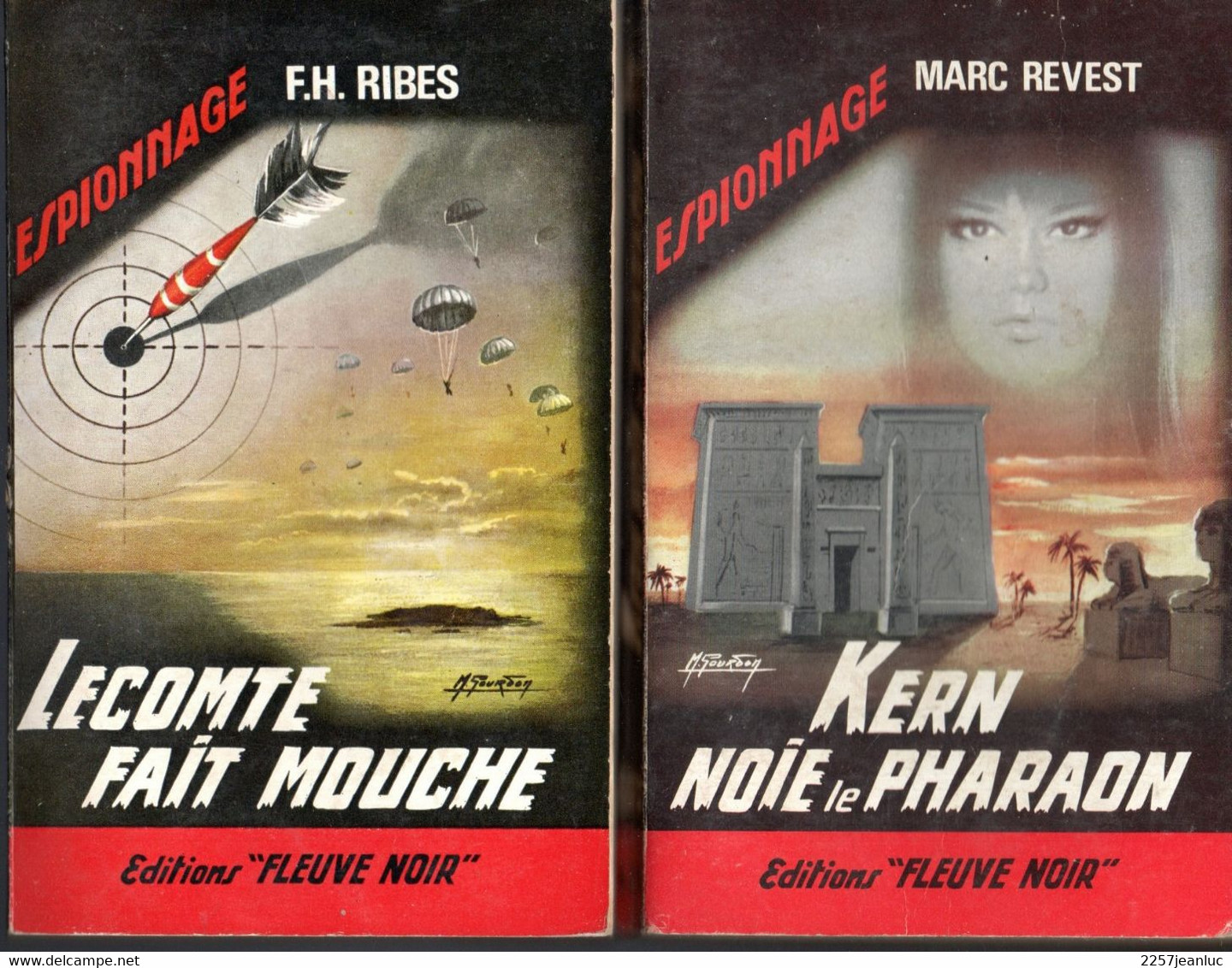 2 Romans Espionnage - Editions  Fleuve Noir N: 582 Et 625 -  Leconte Fait Mouche   & Kern Noie Le Pharaon - Fleuve Noir