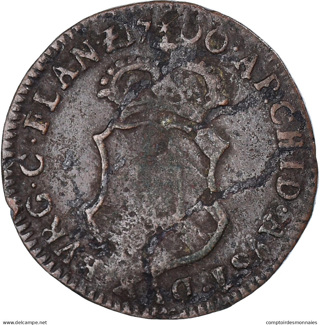 Monnaie, Pays-Bas Espagnols, Flandre, Charles II, Gigot, 6 Mites, 1700, Bruges - Pays Bas Espagnols