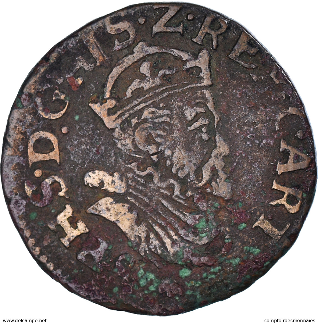 Monnaie, Pays-Bas Espagnols, Philippe II, Liard, 1586, Arras, TB+, Cuivre - Países Bajos Españoles