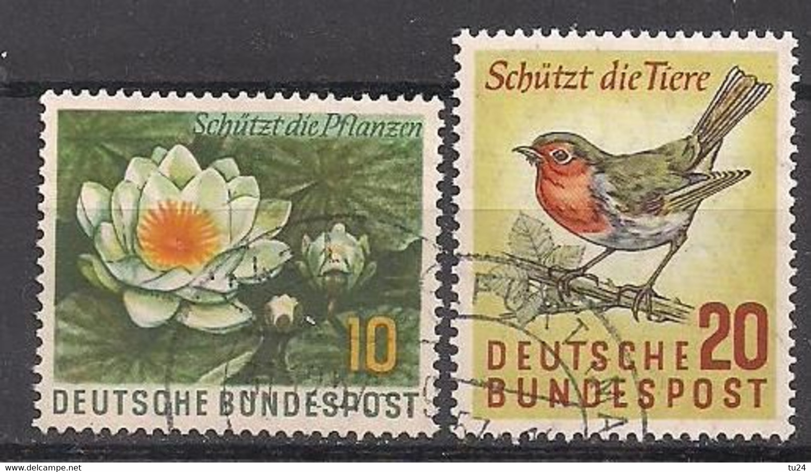 Deutschland  (1957)  Mi.Nr.  274 + 275  Gest. / Used  (4cm16) - Gebraucht