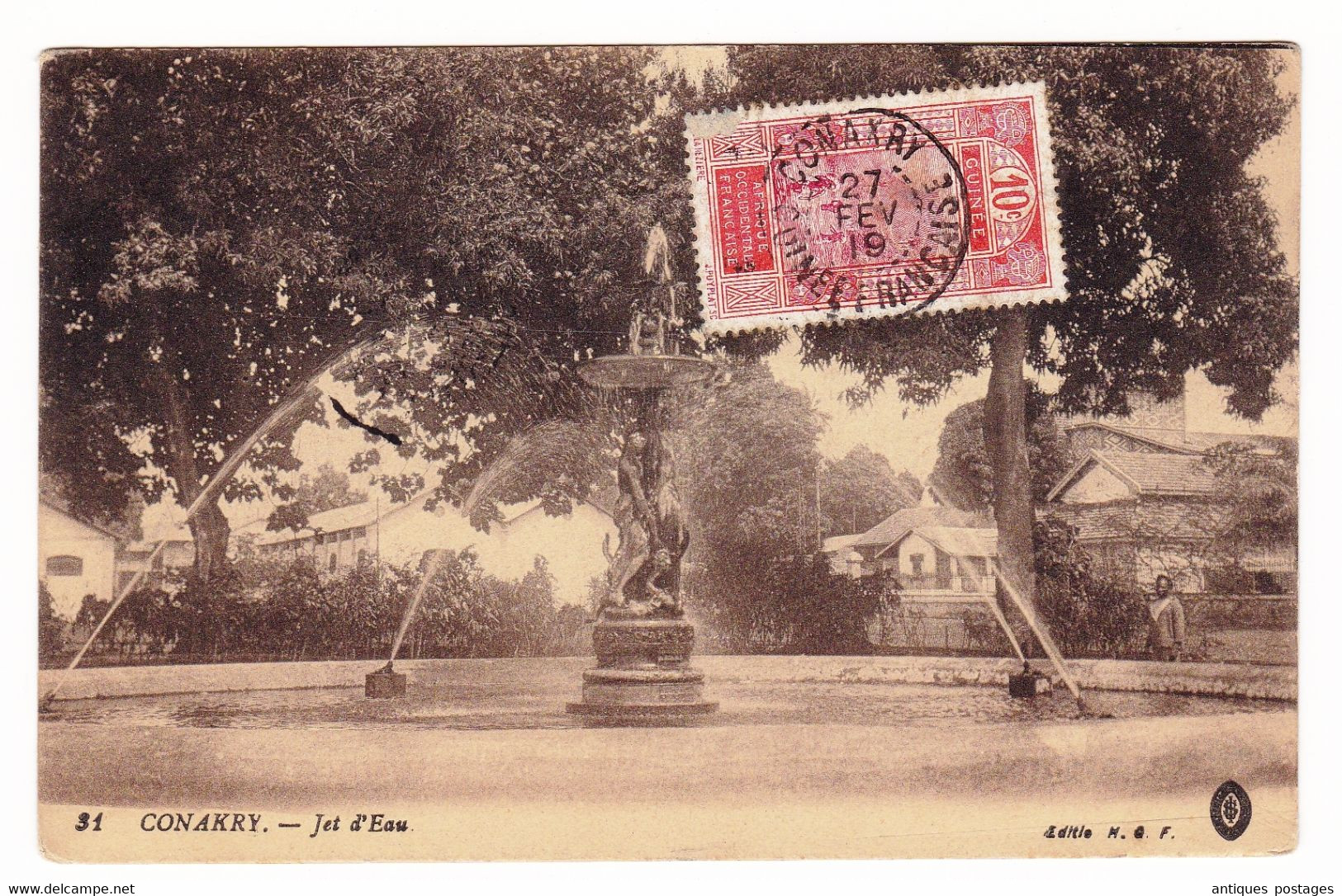 Carte Postale 1919 Conakry Guinée Française Bruxelles Belgique - Lettres & Documents