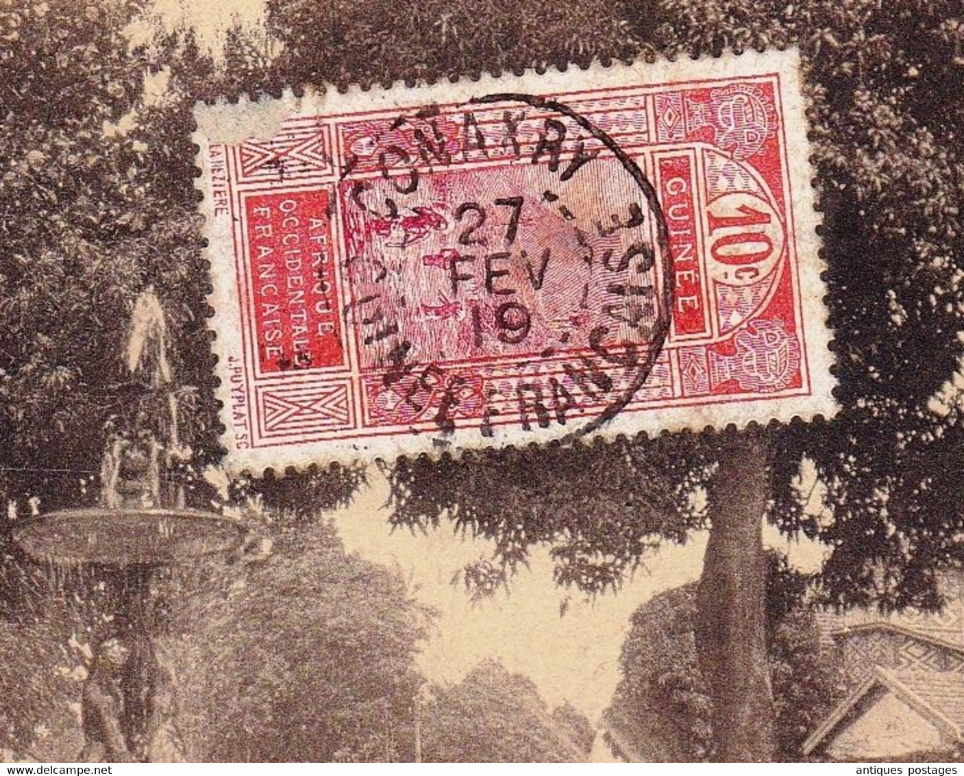 Carte Postale 1919 Conakry Guinée Française Bruxelles Belgique - Covers & Documents