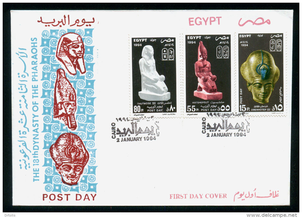 EGYPT / 1994 / POST DAY / AMENHOTEP III / QUEEN HATSHEPSUT / THUTMOSE III / FDC. - Brieven En Documenten