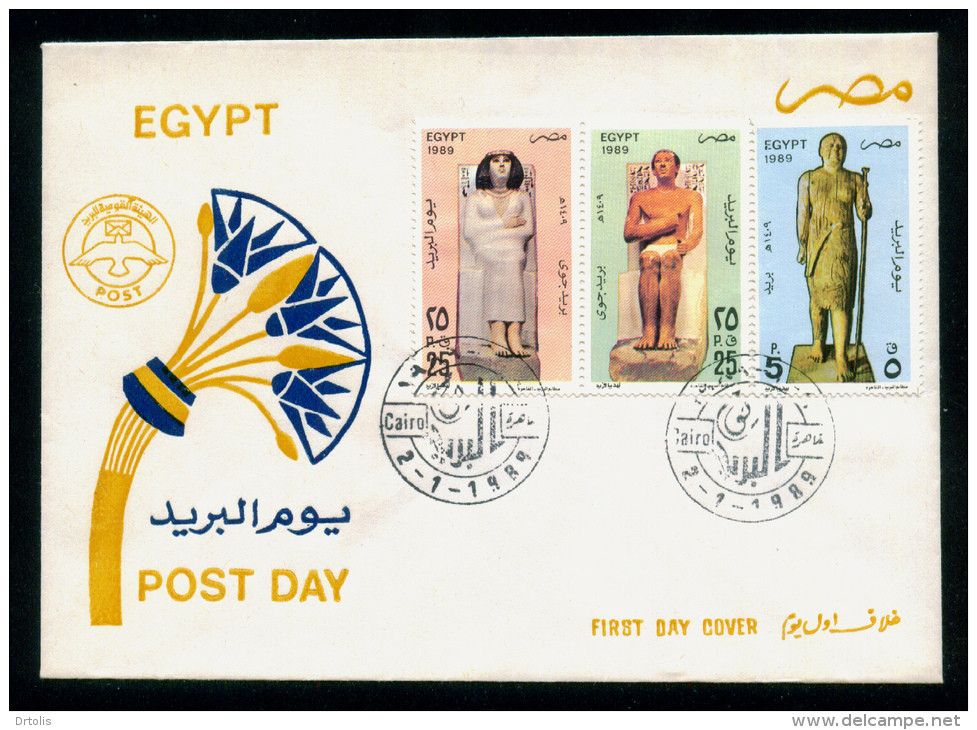 EGYPT / 1989 / POST DAY / PRINCESS NOFRET / PRINCE RAHOTEB / SHEIKH EL BALAD / FDC - Brieven En Documenten
