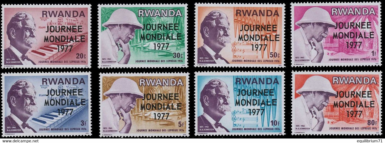 790/797** - Journée Mondiale Des Lepreux / Werelddag Van De Melaastsen - Dr Schweitzer - RWANDA - Albert Schweitzer