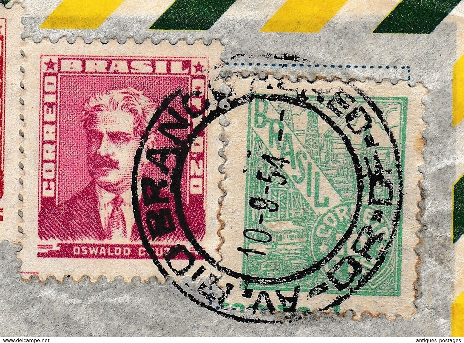 Lettre 1954 Brésil Rio Branco Oran Nemours Algérie Algéria Registrada Brasil Brazil - Lettres & Documents
