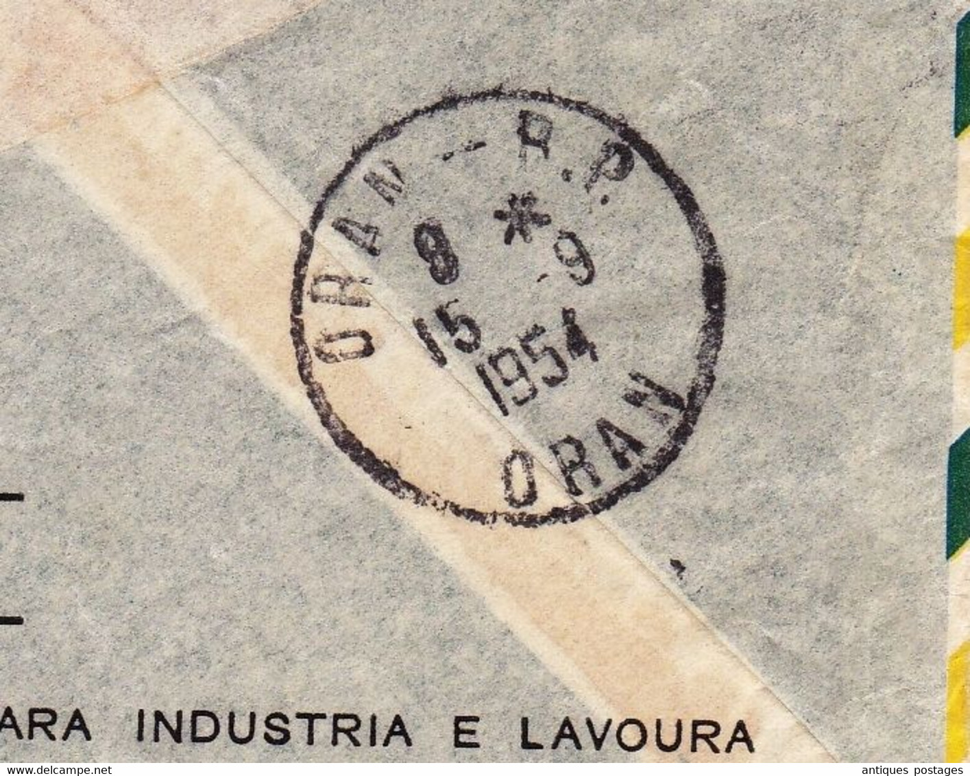Lettre 1954 Brésil Rio Branco Oran Nemours Algérie Algéria Registrada Brasil Brazil