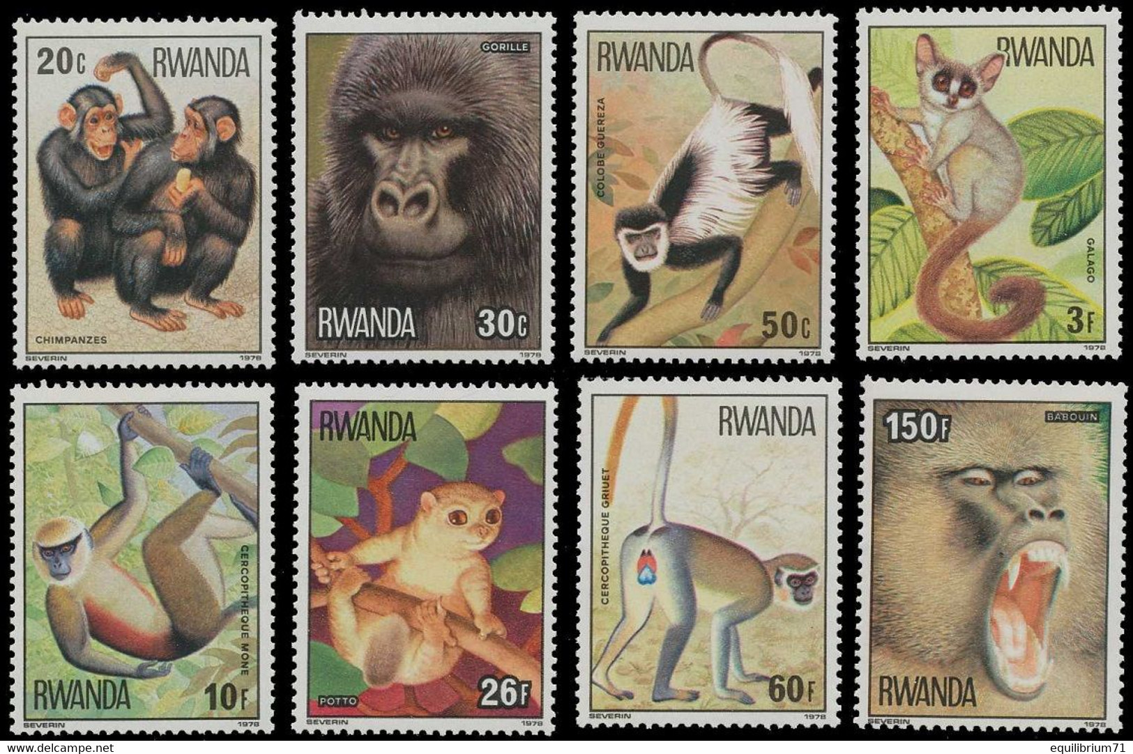 859/866** - Les Singes / De Apen / Affen / Monkeys - RWANDA - Chimpanzés