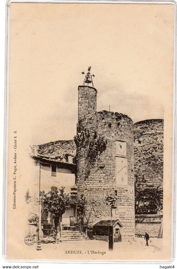 CPA30 : ANDUZE - L'Horloge - Précurseur DND Avant 1904 - Ed. Puget - Anduze