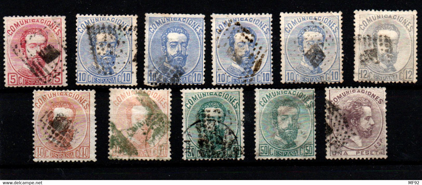 España Nº 118, 121/21ª, 122, 125/7. Año 1872 - Used Stamps