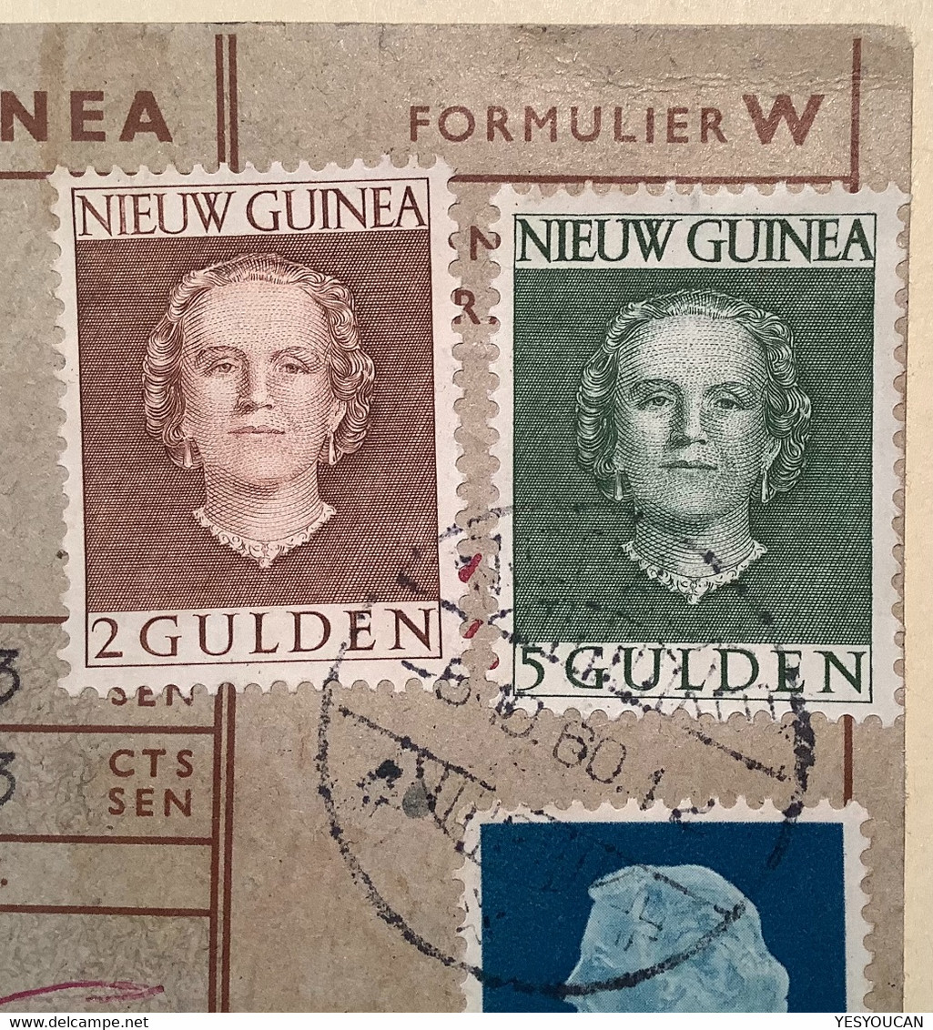 Netherlands New Guinea MERAUKE 1960 RARE 5 GULDEN Money Order (Nederlands Nieuw Guinea Postwissel Cover Papua Indonesia - Netherlands New Guinea