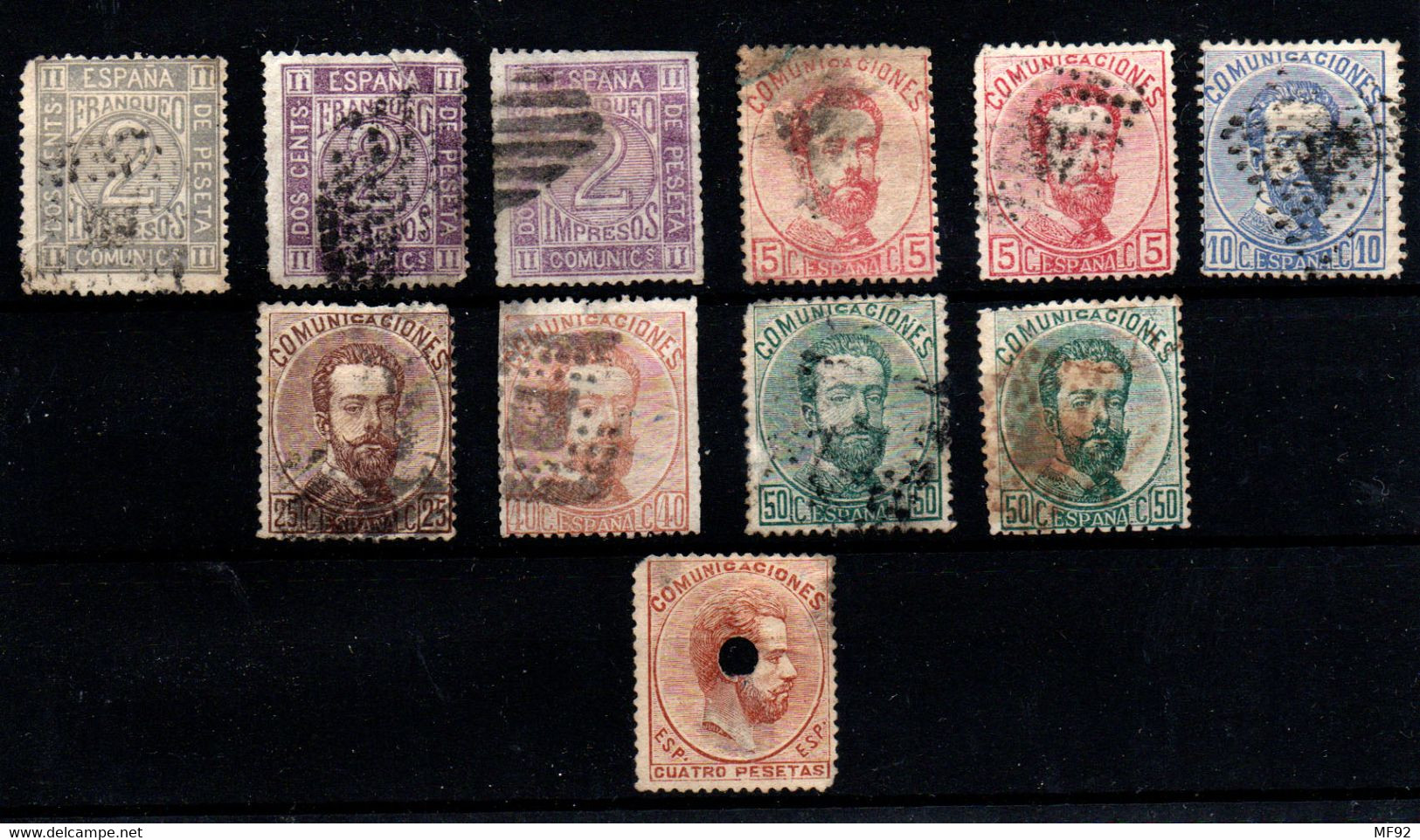 España Nº 116, 118, 124/6, 128T. Año 1872 - Used Stamps