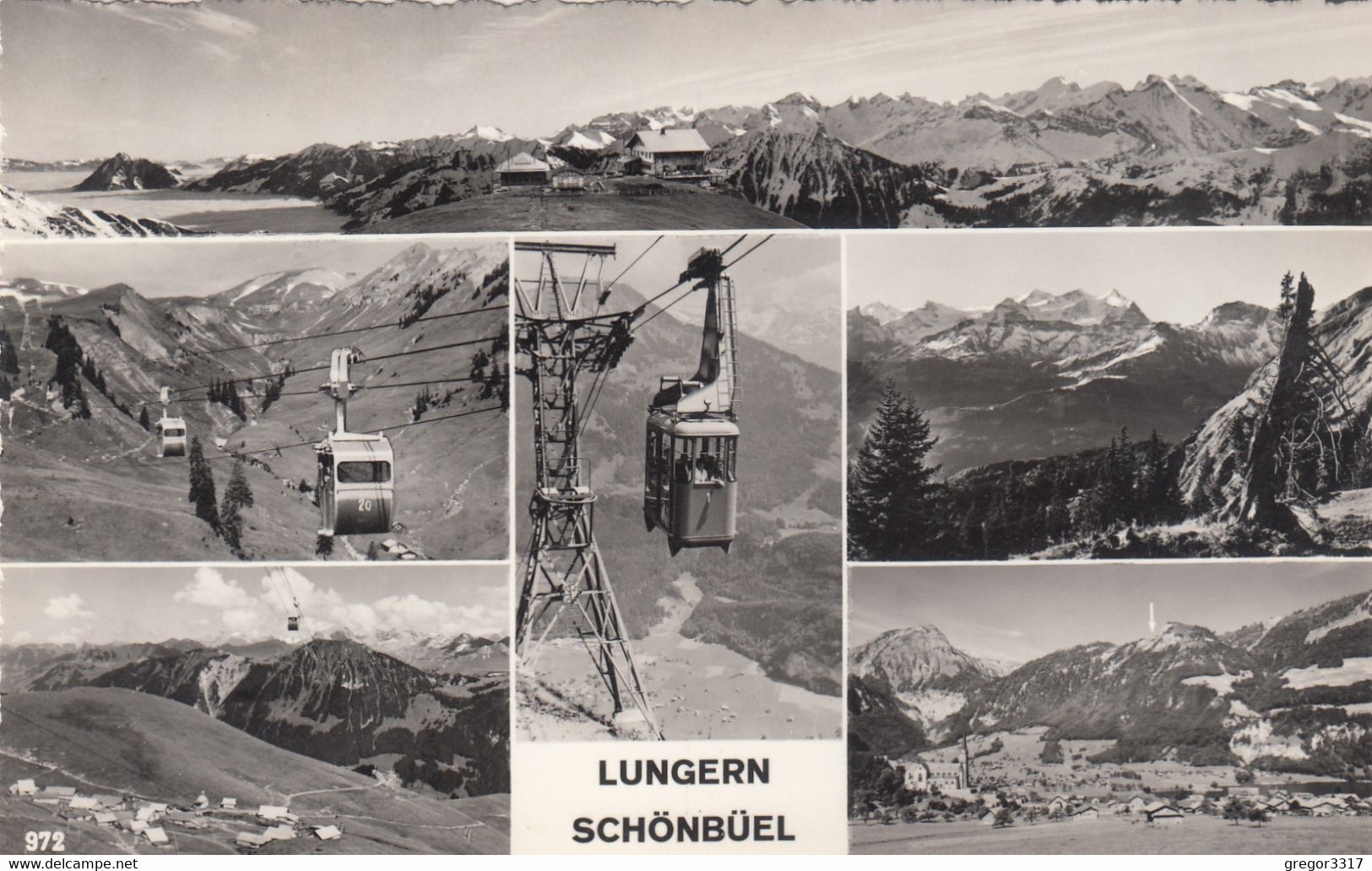 B3964) LUNGERN SCHÖNBÜEL - Tolle S/W Mehrbild AK Mit Seilbahn Gondeln Usw. 1965 - Lungern