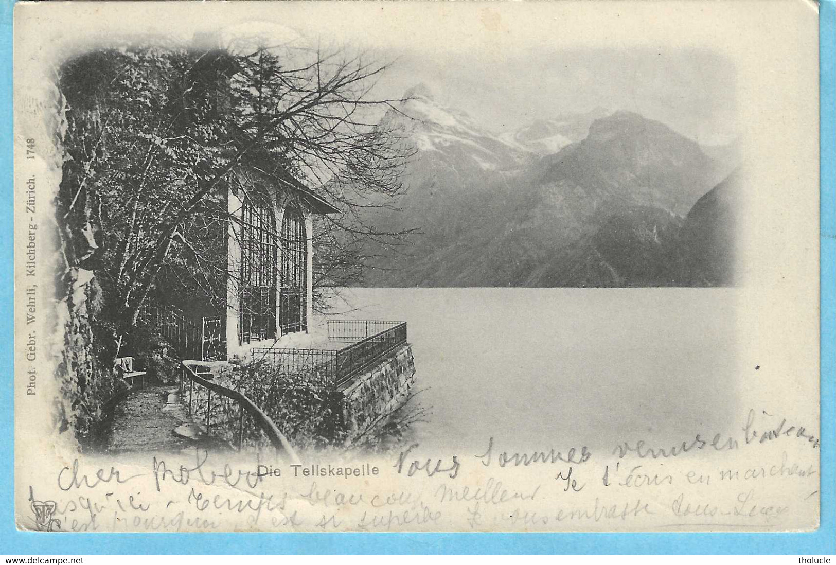 Schweiz-Suisse-Sisikon-Die Tellskapelle-Cachet "Sisikon-URI 1901"-Timbre YT 67-exp.-> Mons (Belgique)-Photo Geb.Wehrli - Sisikon