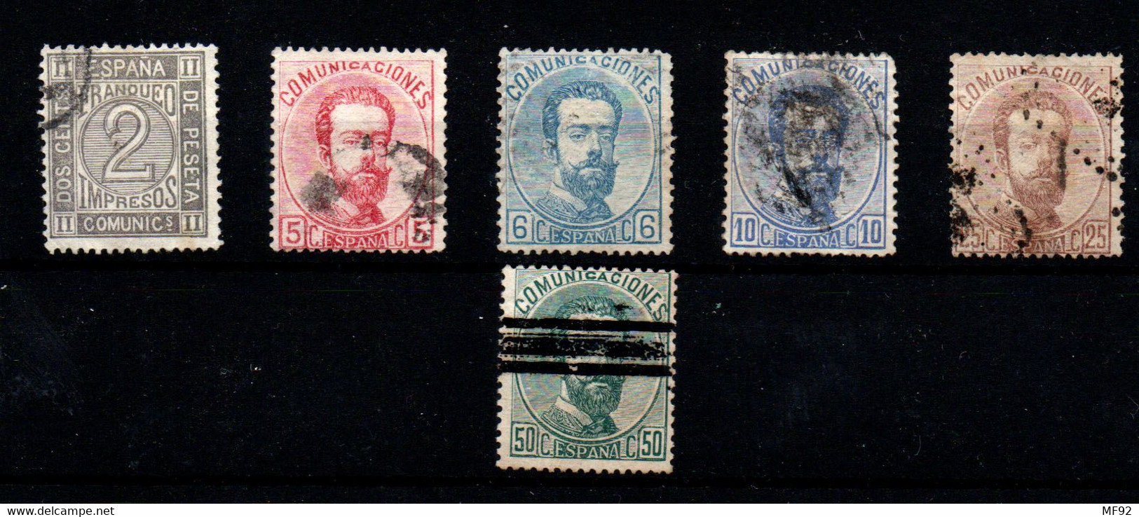 España Nº 116, 118/9, 121, 124, 126S. Año 1872 - Gebraucht