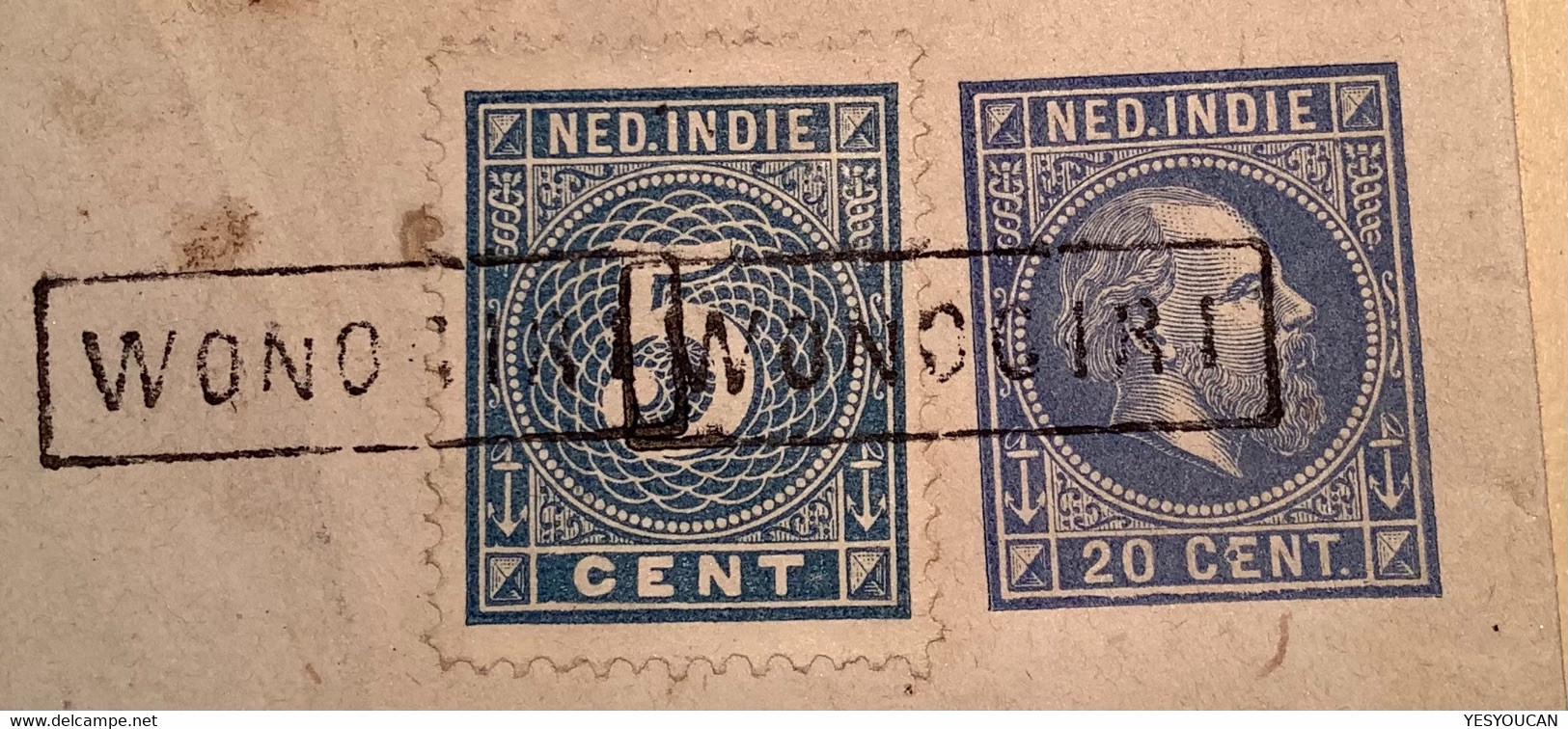 Netherlands Indies WONOGIRI 1898 RARE  Postal Stationery Envelope>Stadtsulza (cover JAVA  Indonesia - Nederlands-Indië