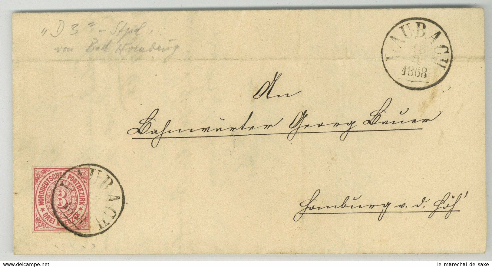 Laubach 1868 Nach Bad Homburg Vor Der Höhe An Bahnwärter Georg Bauer - Briefe U. Dokumente