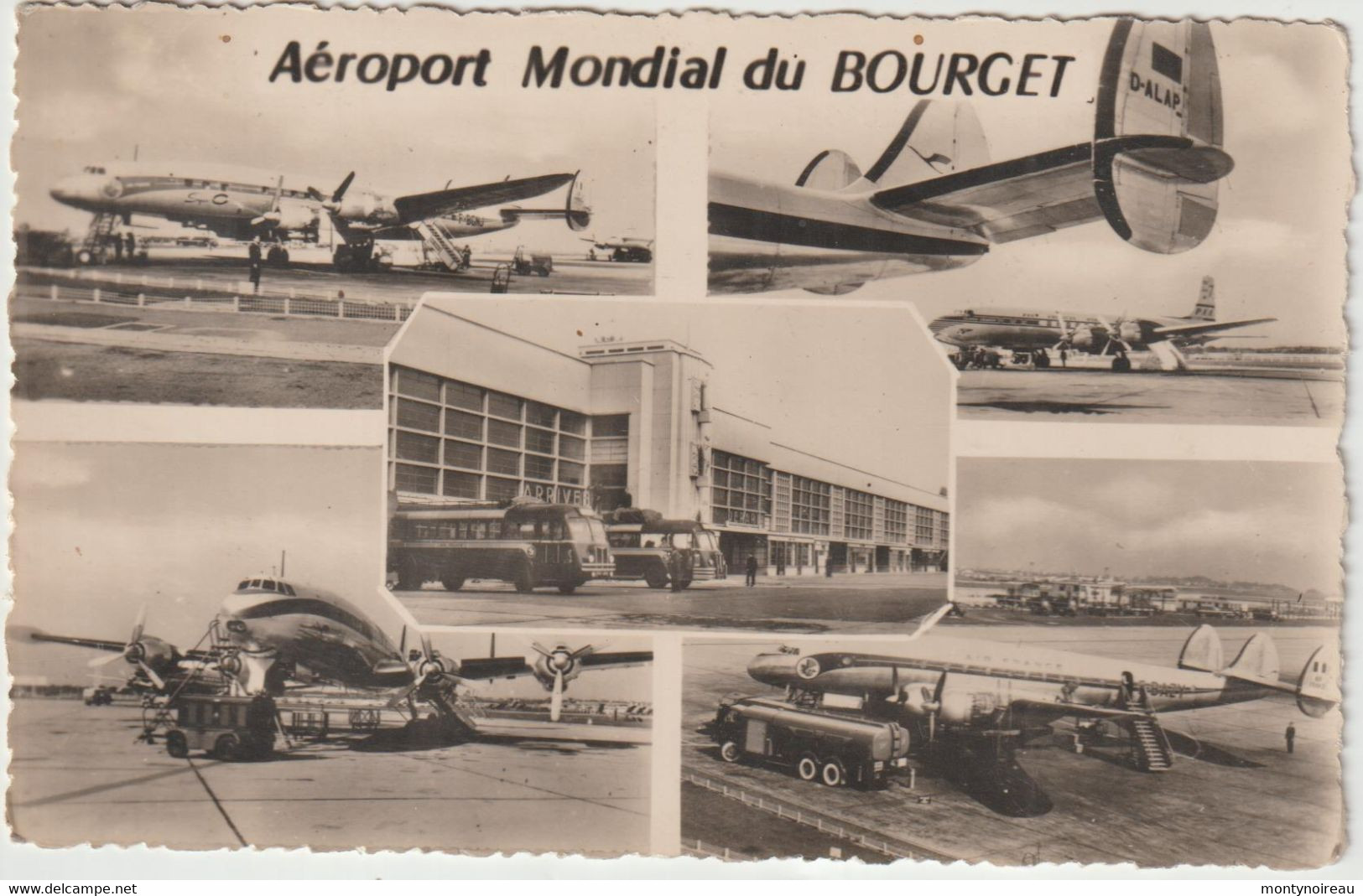 Paris : Aéroport  Mondial Du BOURGET : Vue , Avion , Bus , Camion , Air France, 1960 - Paris Airports