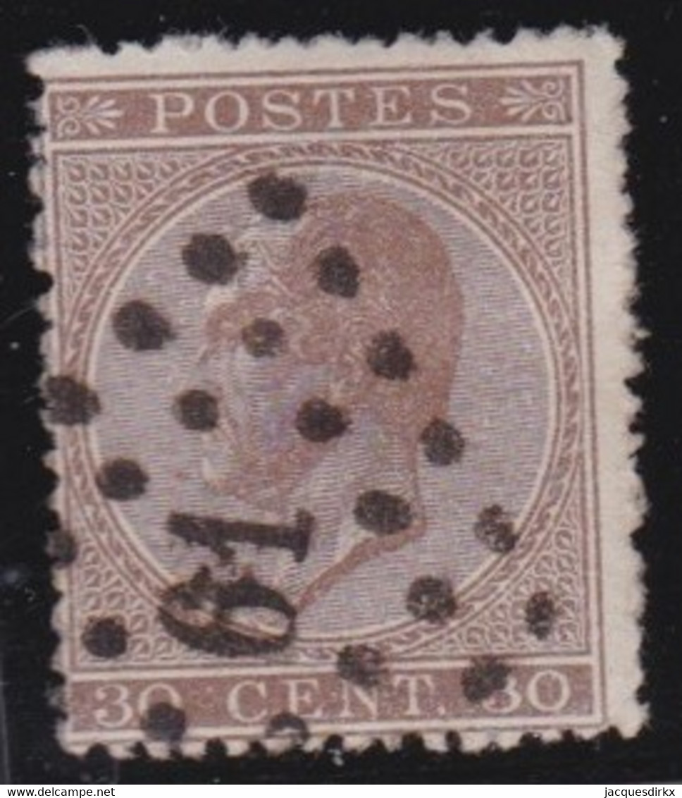 Belgie    .    OBP  .   19A    .   Perf. 15        .  O       .    Gestempeld   .   /   .    Oblitéré - 1865-1866 Perfil Izquierdo