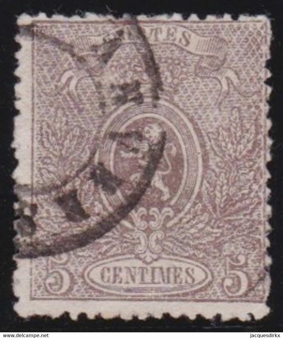 Belgie    .    OBP  .   25A    (2 Scans)  .   Perf. 15   .     O       .    Gestempeld   .   /   .    Oblitéré - 1866-1867 Petit Lion (Kleiner Löwe)