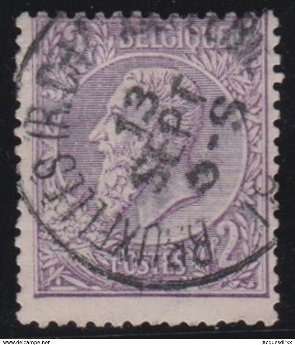 Belgie    .    OBP  .   52      .     O       .    Gestempeld   .   /   .    Oblitéré - 1884-1891 Leopoldo II