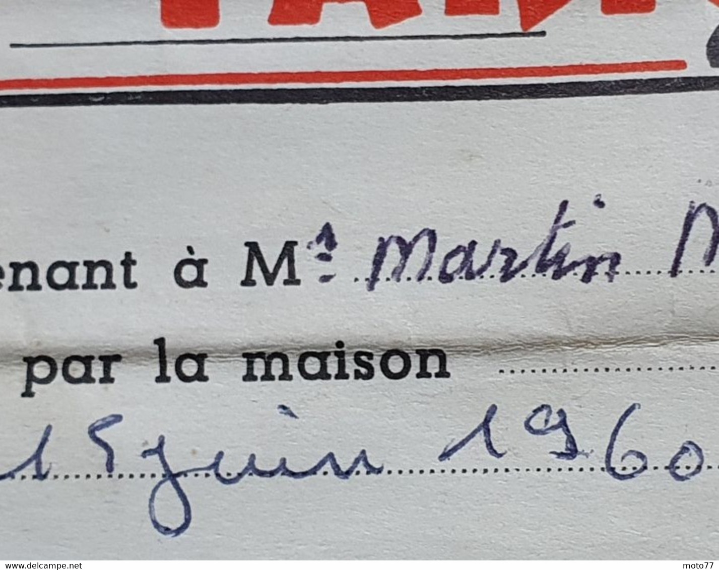 Certificat GARANTIE Canne B.V.Fario - MITCHELL Moulinet à PÊCHE - Poisson Truite - Environ 20.5x13.5 Cm - 15 Juin 1960 - Pesca